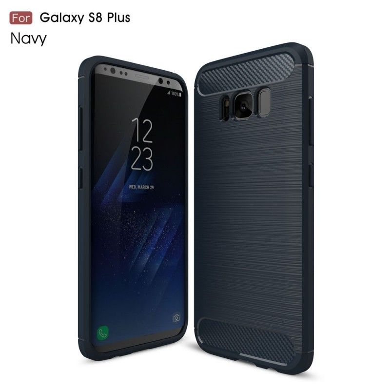 Case Kuoret Samsung Galaxy S8 Plus Punainen Musta Puhelinkuoret Harjattu Hiilikuitu