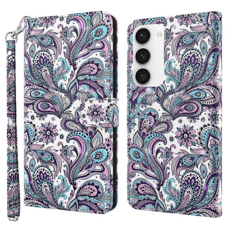 Kotelot Samsung Galaxy S24 5g Paisley-kuvio Hihnalla