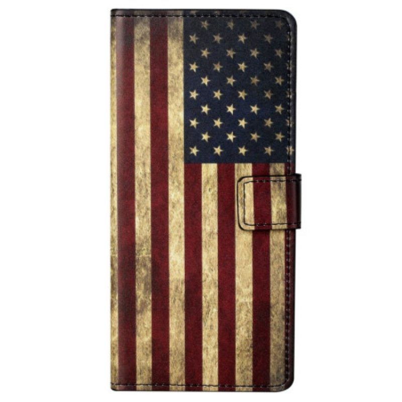 Nahkakotelo Samsung Galaxy S23 5G Vintage Amerikan Lippu