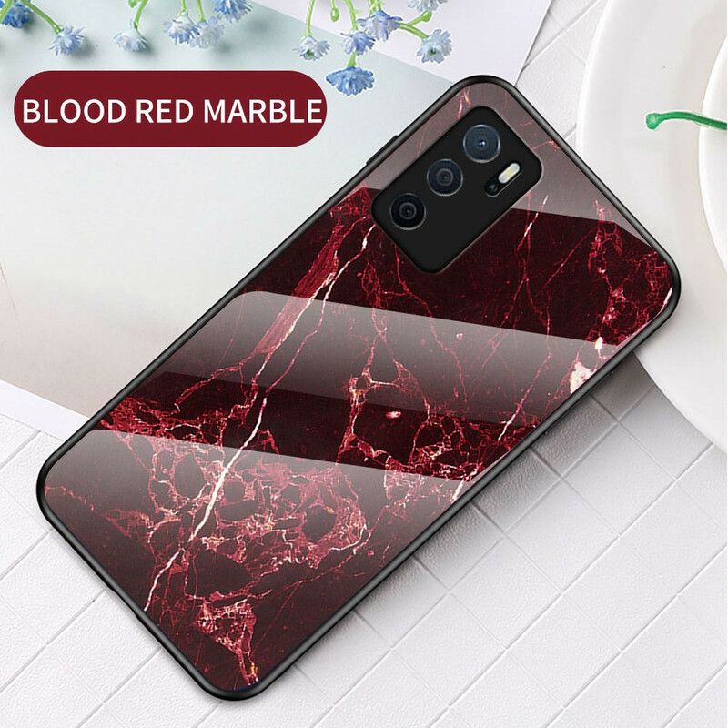 Kuori Oppo A16 / A16s Marble Colors Tempered Glass Suojakuori