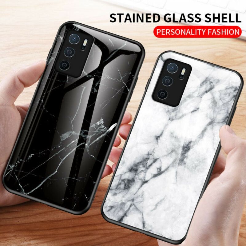 Kuori Oppo A16 / A16s Marble Colors Tempered Glass Suojakuori