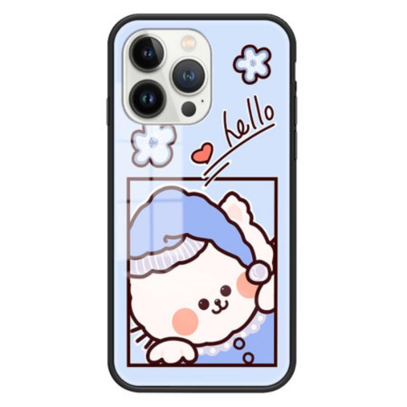 Case iPhone 15 Pro Blue Cat Karkaistu Lasi