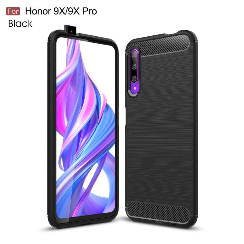 Kuori Honor 9X Pro Punainen Musta Harjattu Hiilikuitu