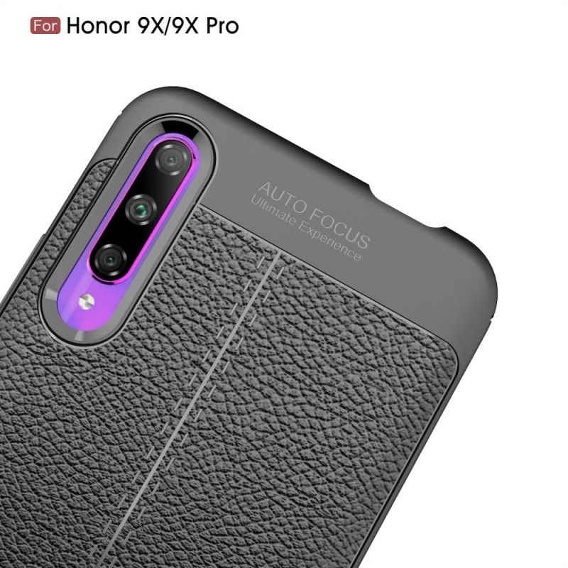 Kuori Honor 9X Pro Punainen Musta Kaksilinjainen Litsi Nahkaa