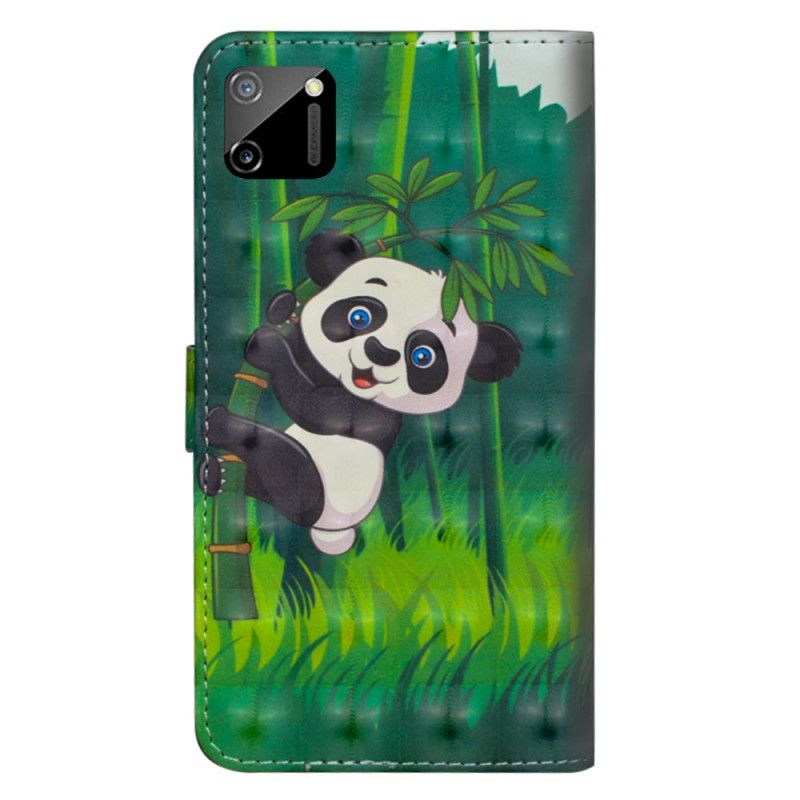 Nahkakotelo Realme C11 Puhelinkuoret Panda Ja Bambu