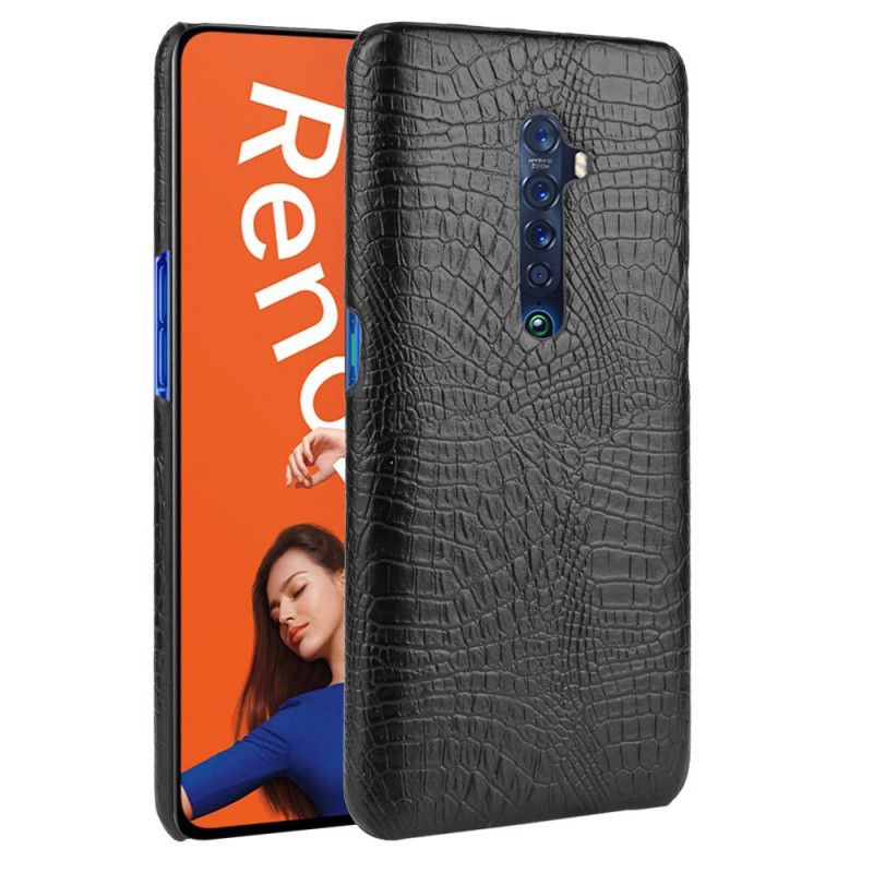 Kuori Oppo Reno 2 Punainen Musta Krokotiilin Ihovaikutus