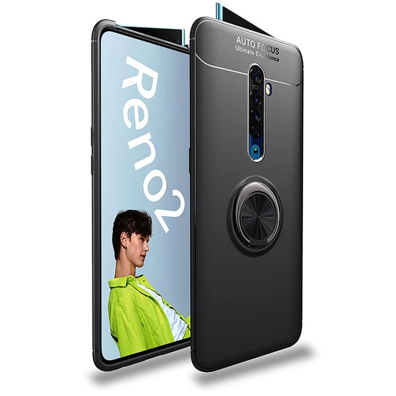 Kuori Oppo Reno 2 Punainen Musta Pyörivä Rengas Suojakuori