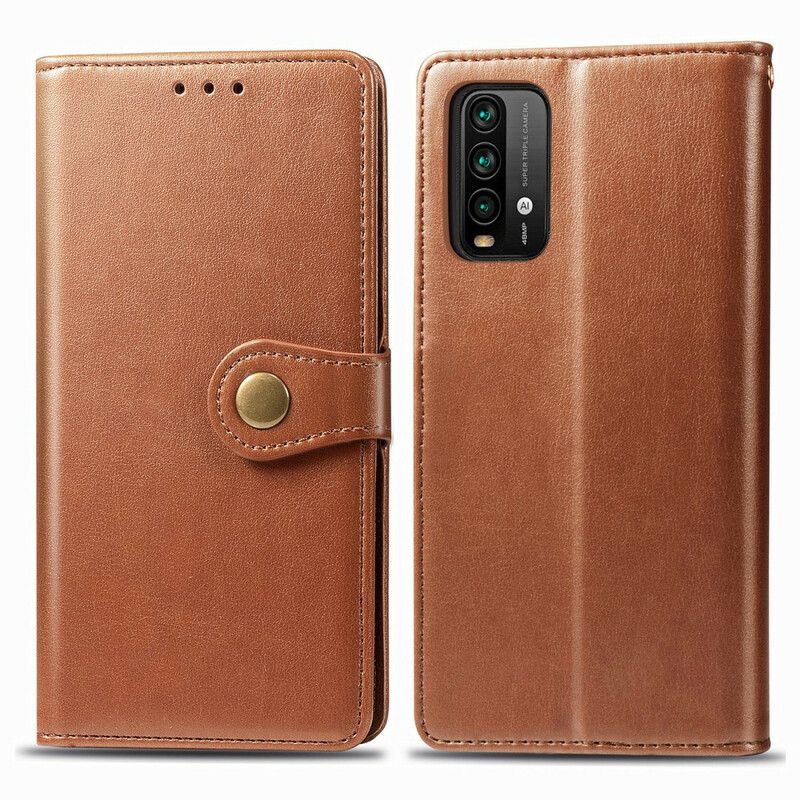 Flip Kotelot Xiaomi Redmi 9t Keinonahka Ja Vintage-lukko