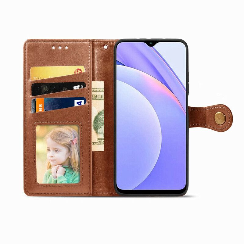 Flip Kotelot Xiaomi Redmi 9t Keinonahka Ja Vintage-lukko