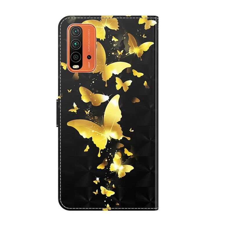 Flip Kotelot Xiaomi Redmi 9t Keltaiset Perhoset