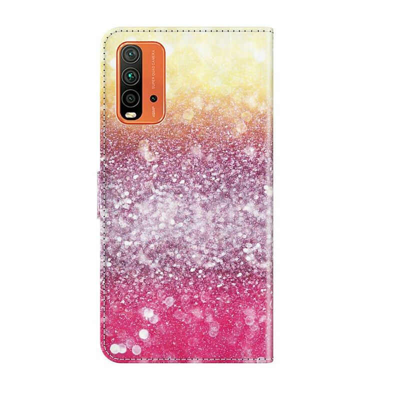 Flip Kotelot Xiaomi Redmi 9t Magenta Glitter Gradient