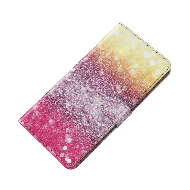 Flip Kotelot Xiaomi Redmi 9t Magenta Glitter Gradient