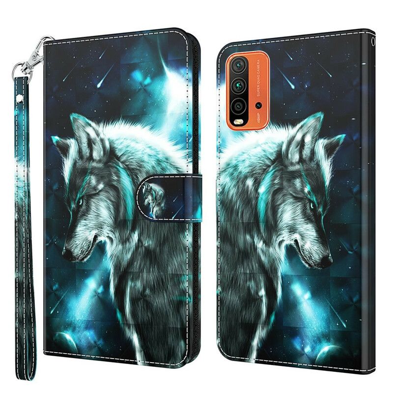 Flip Kotelot Xiaomi Redmi 9t Majestic Wolf Suojakuori