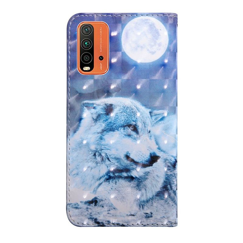 Flip Kotelot Xiaomi Redmi 9t Moonlight Wolf