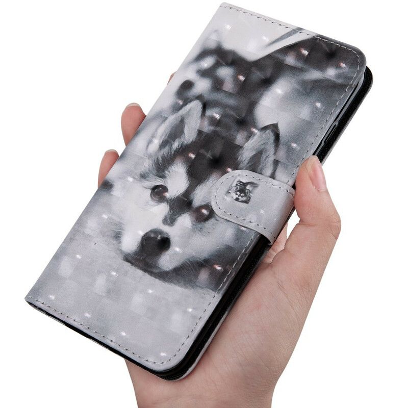 Flip Kotelot Xiaomi Redmi 9t Mustavalkoinen Koira