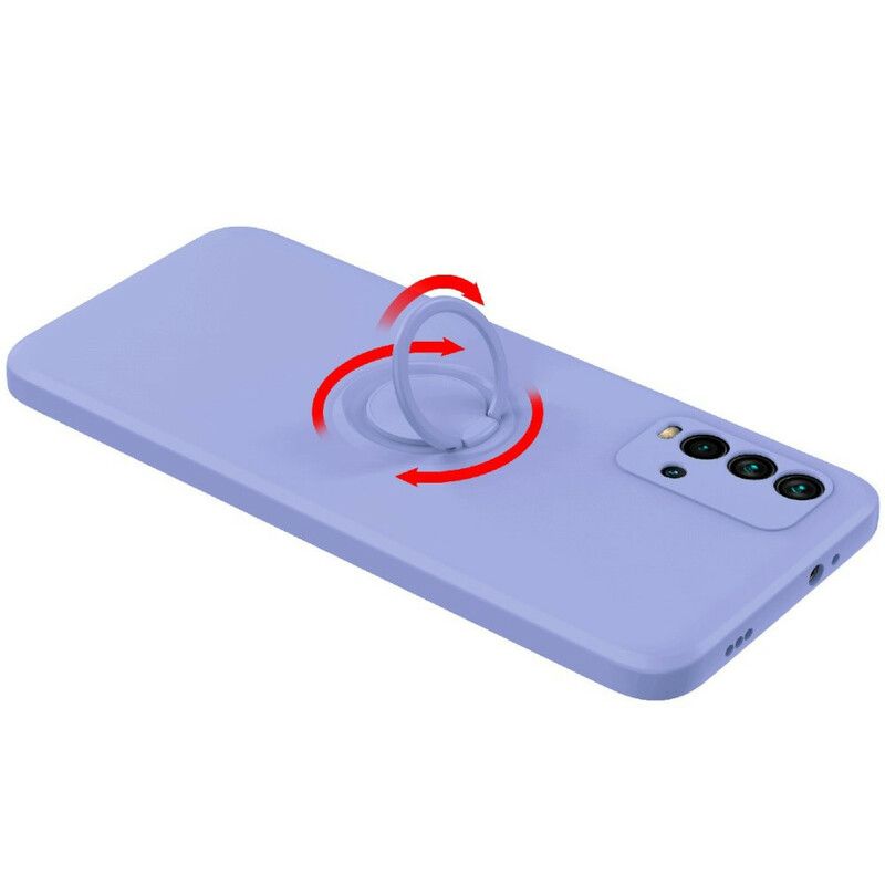 Kuori Xiaomi Redmi 9t Nestemäinen Silikonirengas Ja Nauha