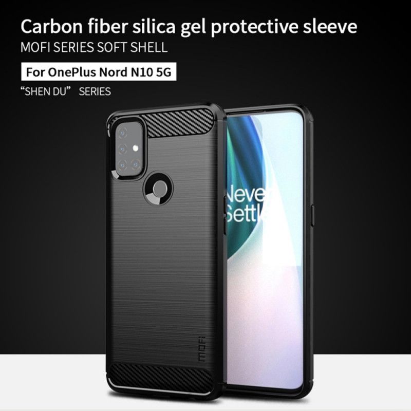 Kuori OnePlus Nord N10 Harmaa Musta Mofi Harjattu Hiilikuitu