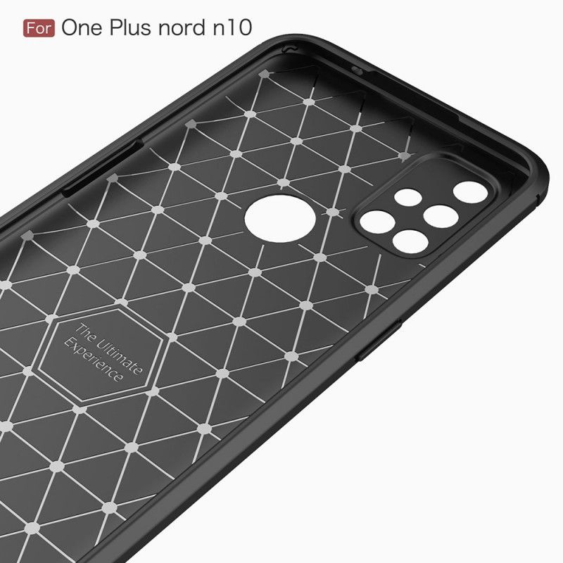 Kuori OnePlus Nord N10 Punainen Musta Harjattu Hiilikuitu