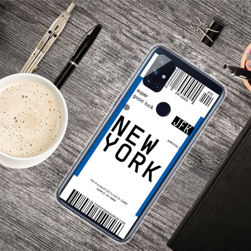 Kuori OnePlus Nord N10 Tummansininen Musta Maihinnousukortti New Yorkiin Suojakuori