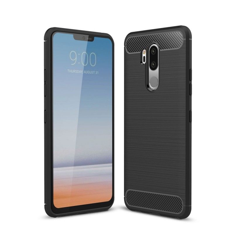 Case Kuoret LG G7 ThinQ Harmaa Musta Puhelinkuoret Harjattu Hiilikuitu