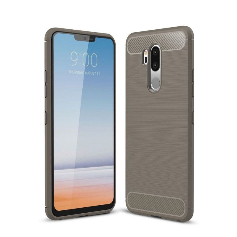 Case Kuoret LG G7 ThinQ Harmaa Musta Puhelinkuoret Harjattu Hiilikuitu