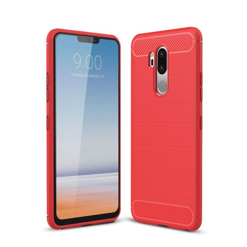 Case Kuoret LG G7 ThinQ Harmaa Musta Puhelinkuoret Harjattu Hiilikuitu