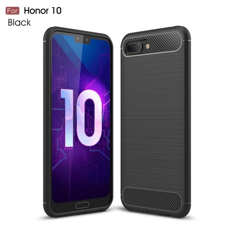 Kuori Honor 10 Harmaa Musta Harjattu Hiilikuitu