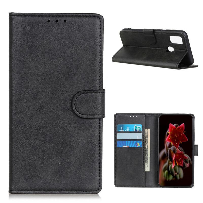 Flip Case OnePlus Nord N100 Punainen Musta Matta Nahka