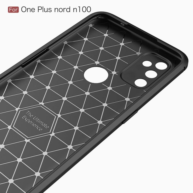 Kuori OnePlus Nord N100 Punainen Musta Harjattu Hiilikuitu Suojakuori