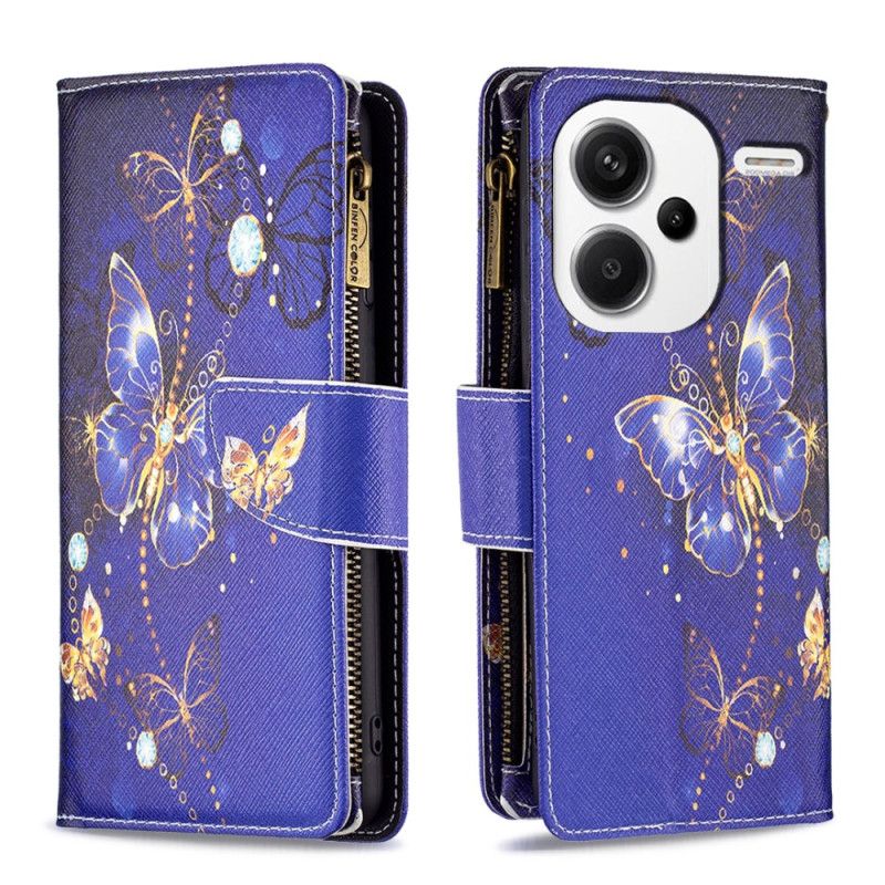 Kotelot Xiaomi Redmi Note 13 Pro Plus 5g Purple Butterflies -lompakko Suojakuori