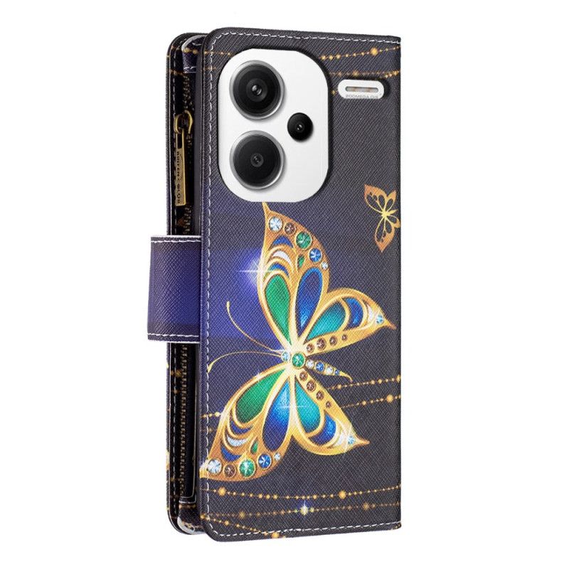 Kotelot Xiaomi Redmi Note 13 Pro Plus 5g Rhinestone Butterflies -lompakko Suojakuori