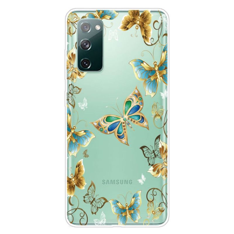 Case Kuoret Samsung Galaxy S20 FE Kulta Tummansininen Puhelinkuoret Perhoset