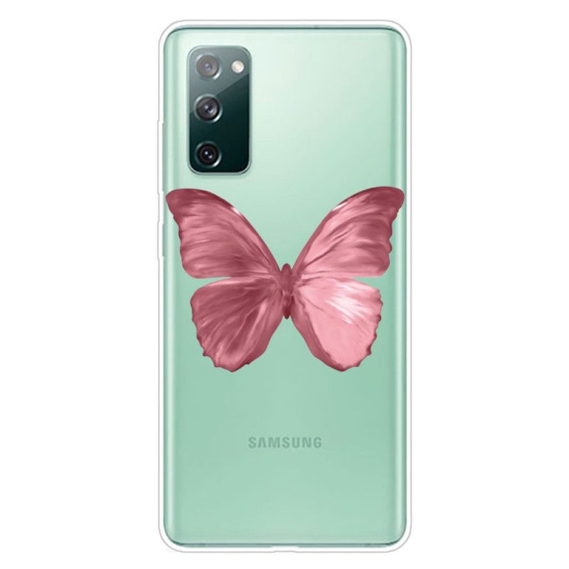 Case Kuoret Samsung Galaxy S20 FE Tummansininen Vaaleanpunainen Puhelinkuoret Villi Perhosia