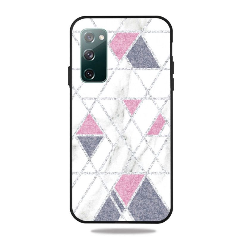 Case Kuoret Samsung Galaxy S20 FE Vaaleanpunainen Valkoinen Puhelinkuoret Marmorinen Kimallus