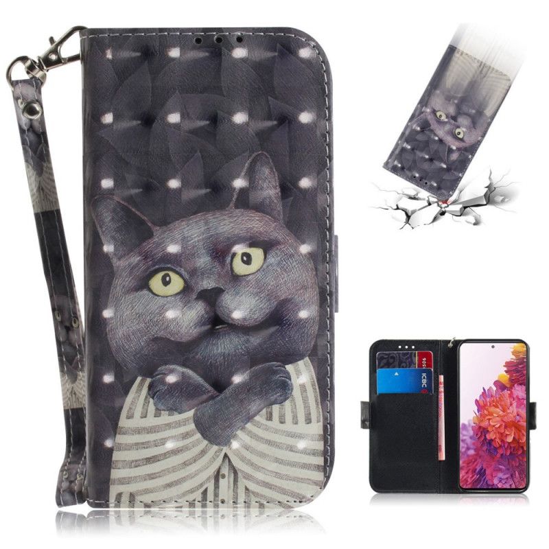 Flip Case Samsung Galaxy S20 FE Harmaa Kissa Tangoilla