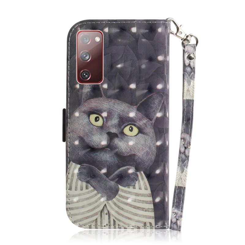 Flip Case Samsung Galaxy S20 FE Harmaa Kissa Tangoilla