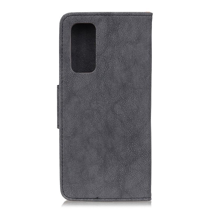 Flip Case Samsung Galaxy S20 FE Ruskea Harmaa Vintage Split Nahka