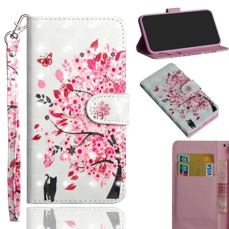 Flip Case Samsung Galaxy S20 FE Vaaleanpunainen Puu