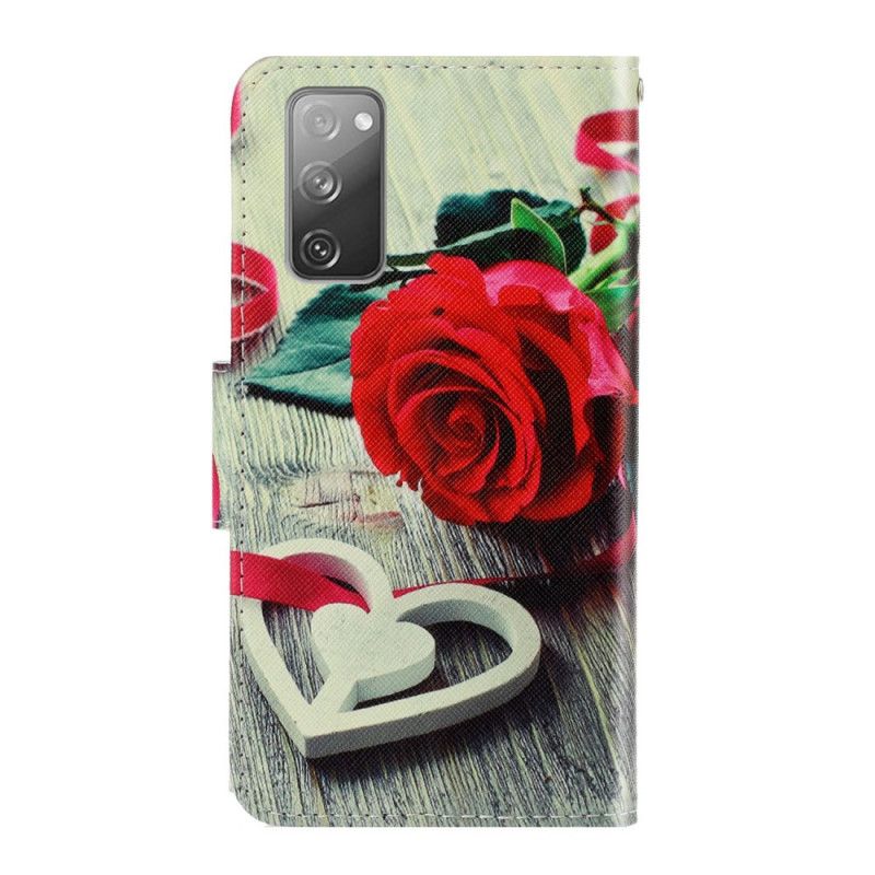 Kotelot Samsung Galaxy S20 FE Romanttinen Ruusu Stringillä Suojakuori