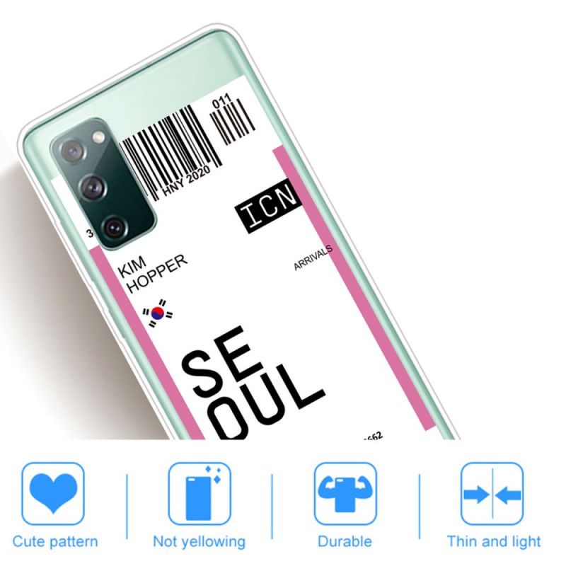 Kuori Samsung Galaxy S20 FE Vaaleanvioletti Magenta Maihinnousukortti Souliin Suojakuori