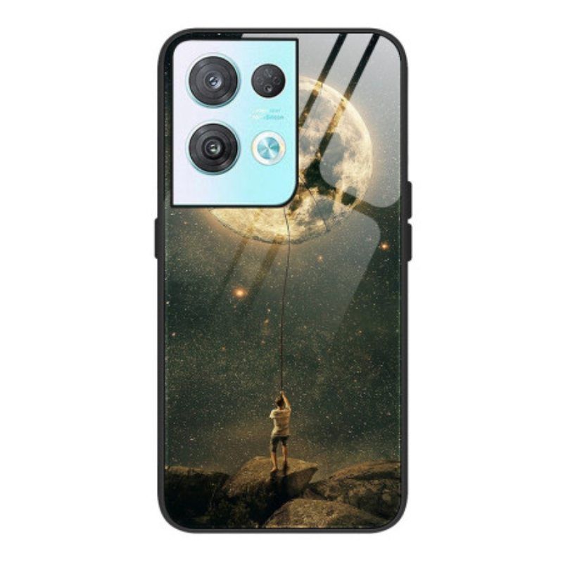 Case Oppo Reno 8 Pro Moon Man Karkaistu Lasi