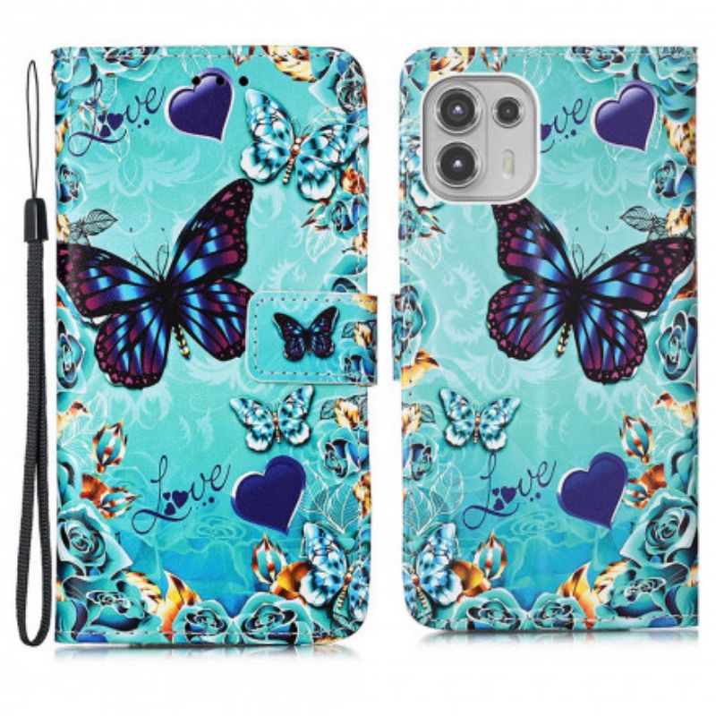 Flip Kotelot Motorola Edge 20 Lite Love Butterflies Strappy