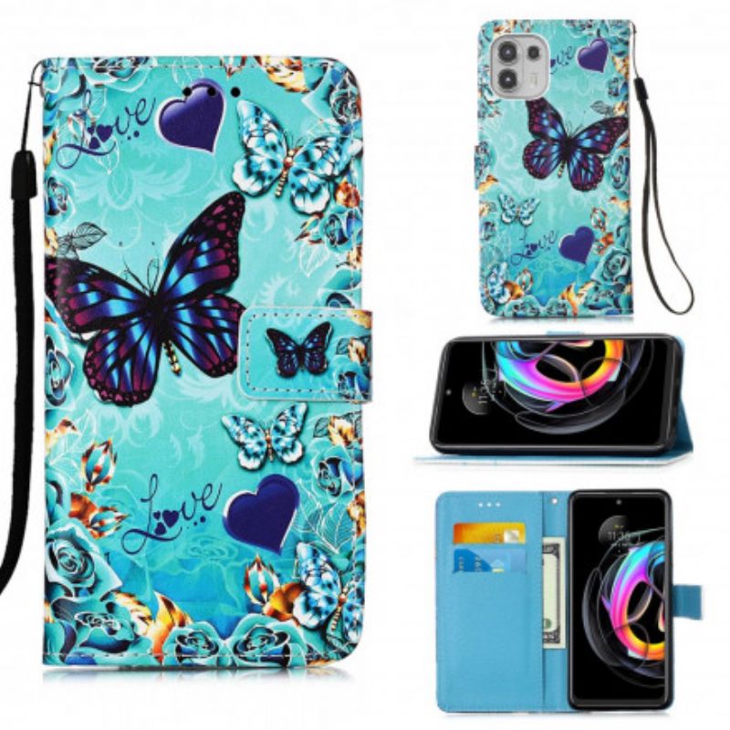 Flip Kotelot Motorola Edge 20 Lite Love Butterflies Strappy