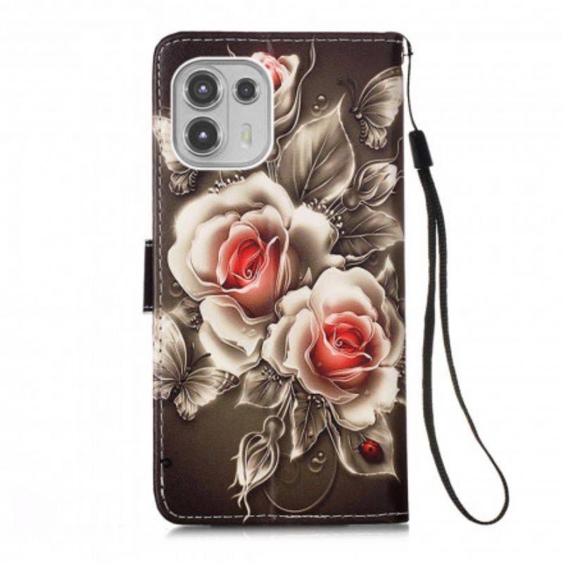 Kotelot Motorola Edge 20 Lite Golden Roses