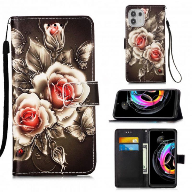 Kotelot Motorola Edge 20 Lite Golden Roses