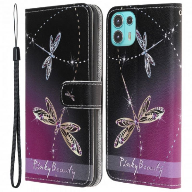 Kotelot Motorola Edge 20 Lite Strappy Dragonflies