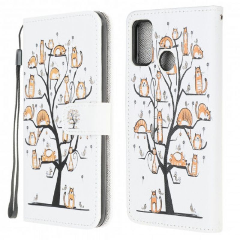 Flip Kotelot Moto G30 / G10 Funky Cats Strappy