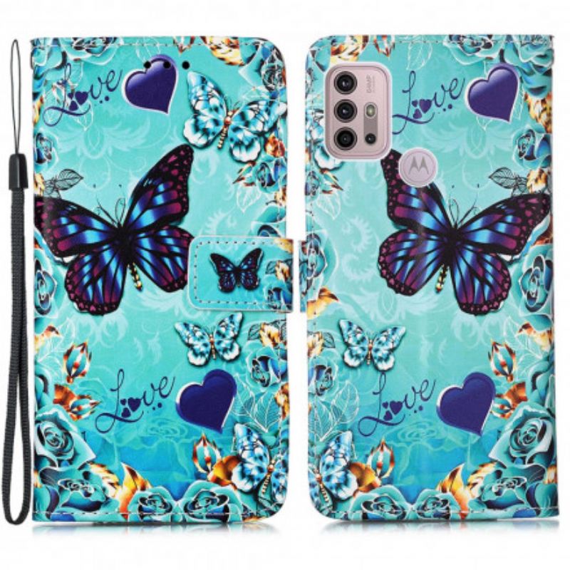 Flip Kotelot Moto G30 / G10 Golden Butterflies