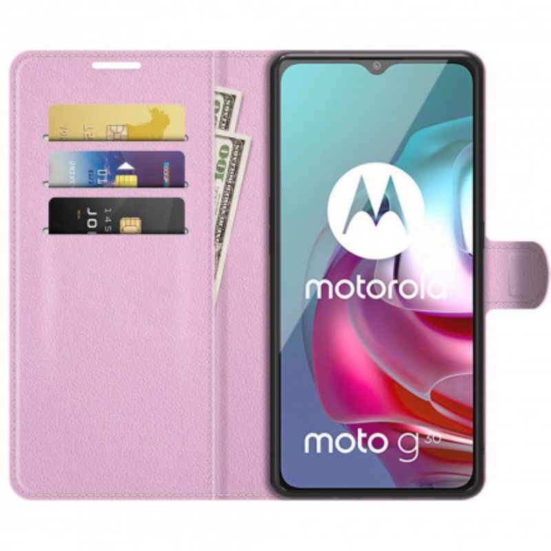 Flip Kotelot Moto G30 / G10 Klassinen Litsiefekti