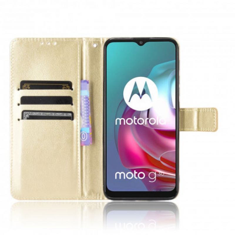 Flip Kotelot Moto G30 / G10 Näyttävä Keinonahka